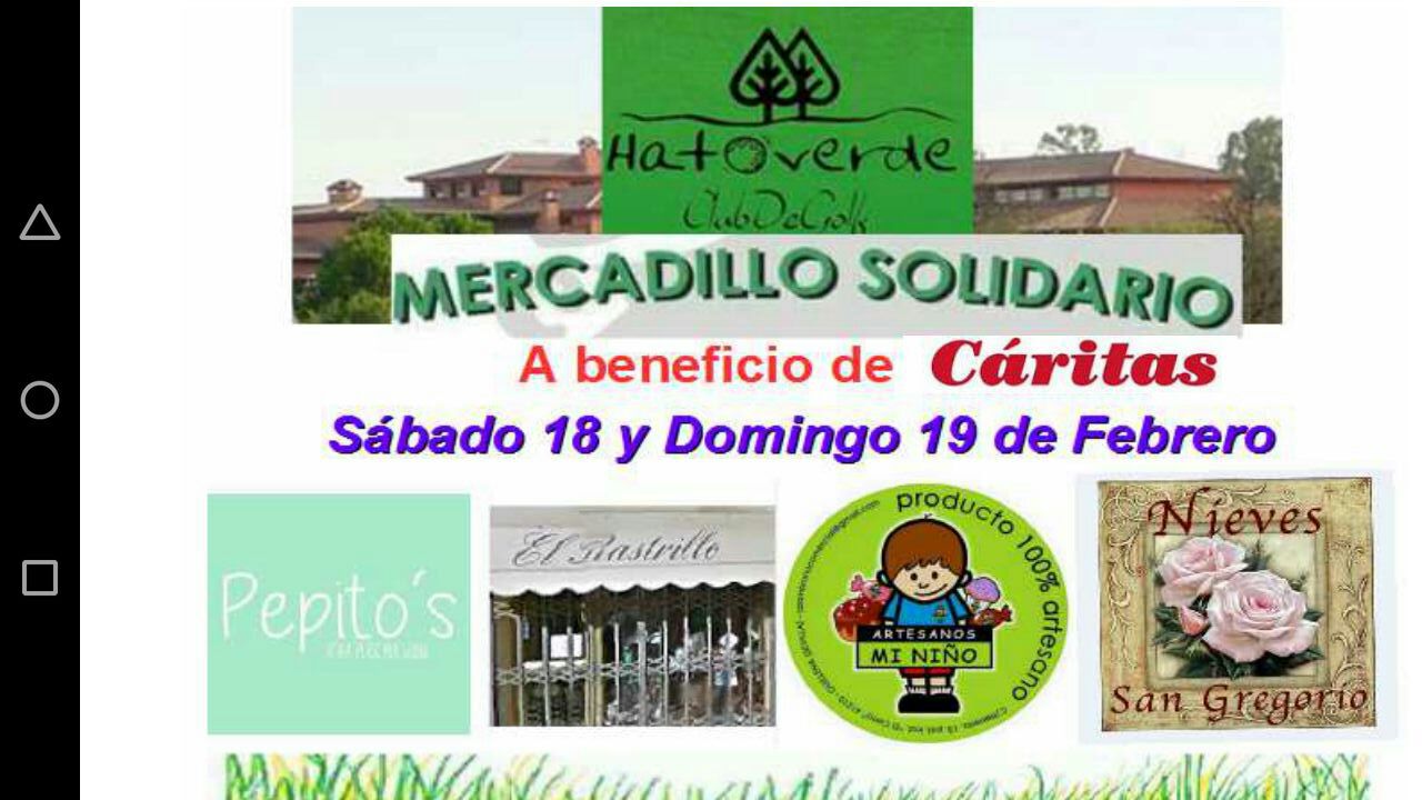 Mercadillo solidario a beneficio de Cáritas